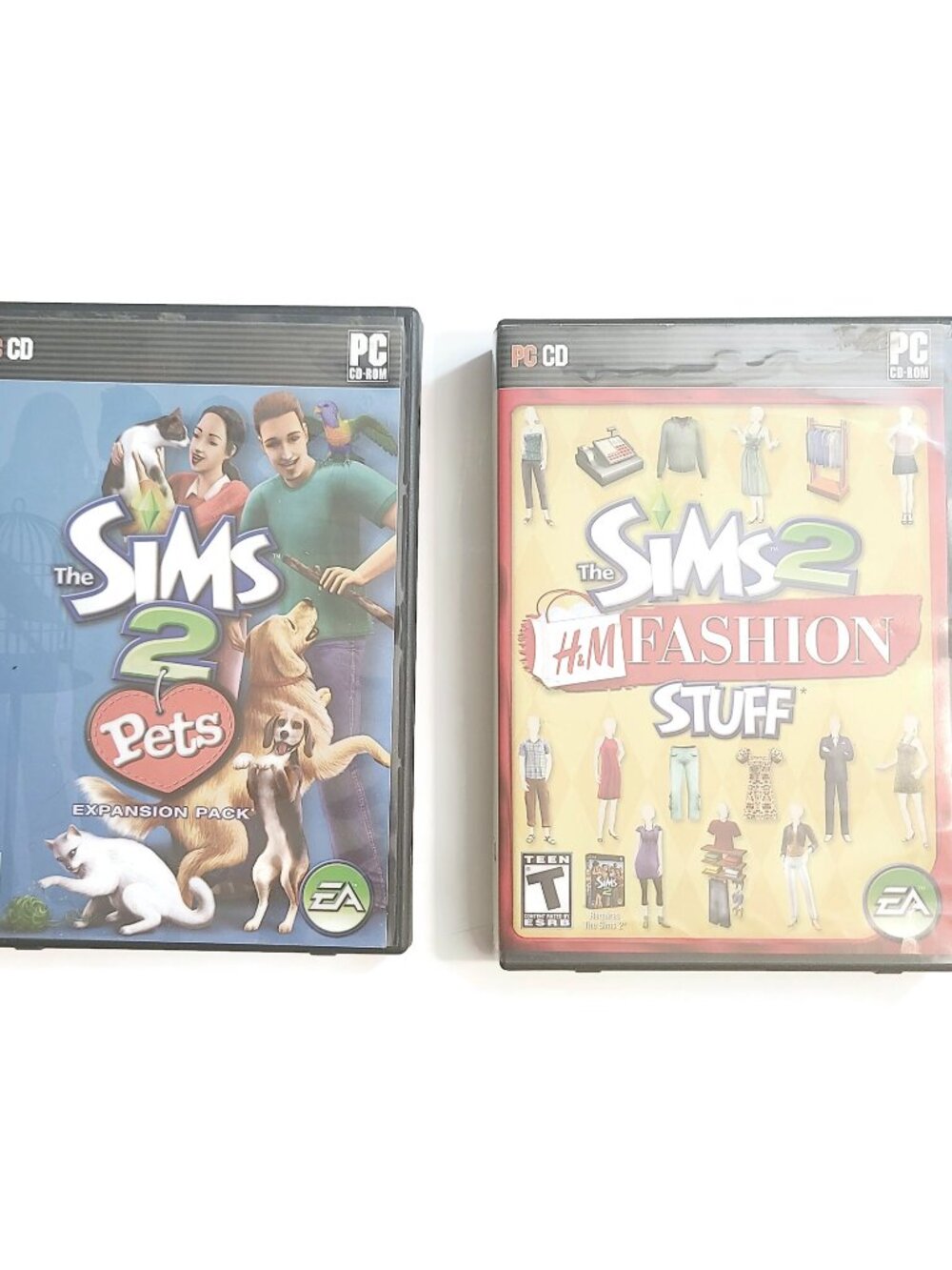 LOT OF 2 The Sims 2 Expansions H&M Fashion Stuff and Pets | With Case / Manuals